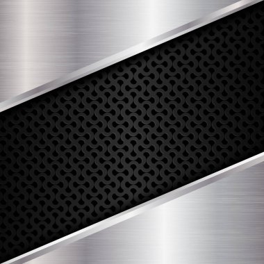 Gümüş ve siyah metal arka plan. Soyut vektör çizim