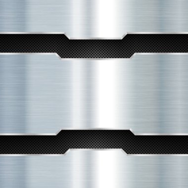Gümüş ve siyah metal arka plan. Soyut vektör çizim