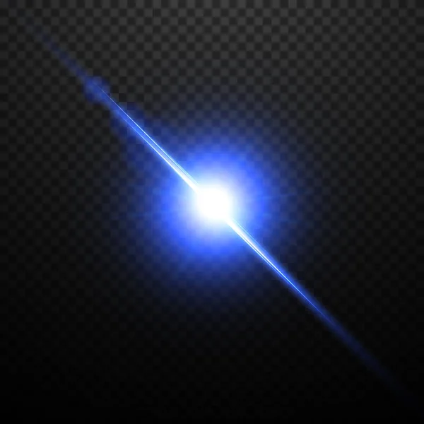 Effet fusée éclairante lentille bleue. Illustration vectorielle — Image vectorielle