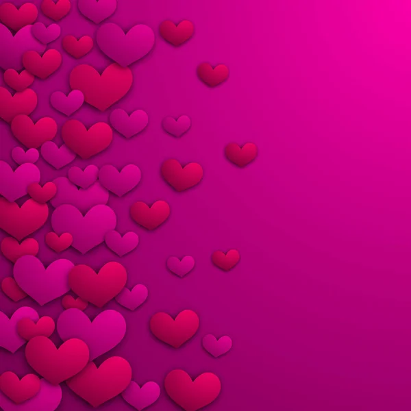 Tarjeta de San Valentín. Fondo vectorial con corazones — Vector de stock