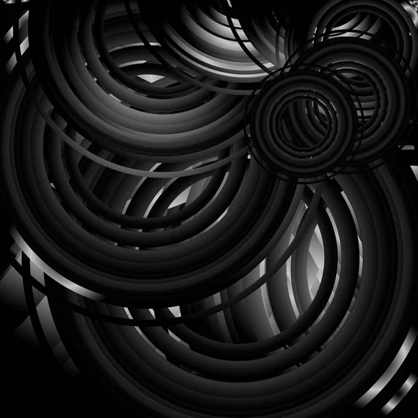 Černé a bílé pozadí abstraktní s kruhy. Vektorové ilustrace — Stockový vektor
