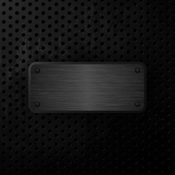 Black grunge metal background. Steel Plate. Vector illustration — Stock Vector