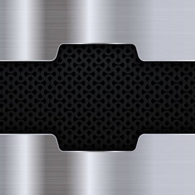 Gümüş ve siyah metal arka plan. Soyut vektör çizim