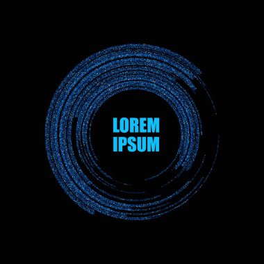 Mavi parlak yuvarlak çerçeve. Soyut lens tasarımı. Vektör çizim