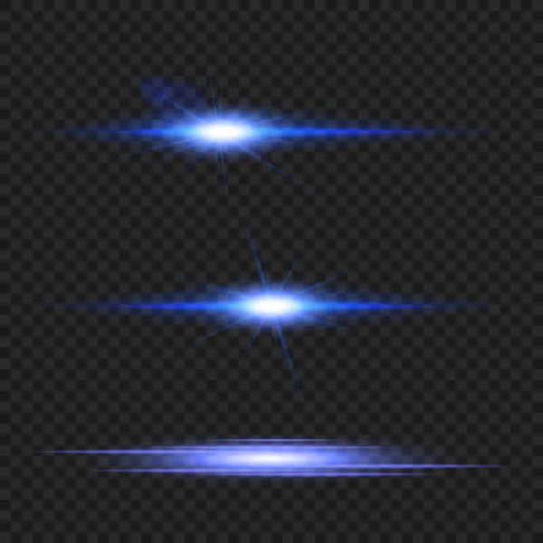 Transparant licht glanseffect instellen. Blauwe lens flare. Abstract vectorillustratie — Stockvector