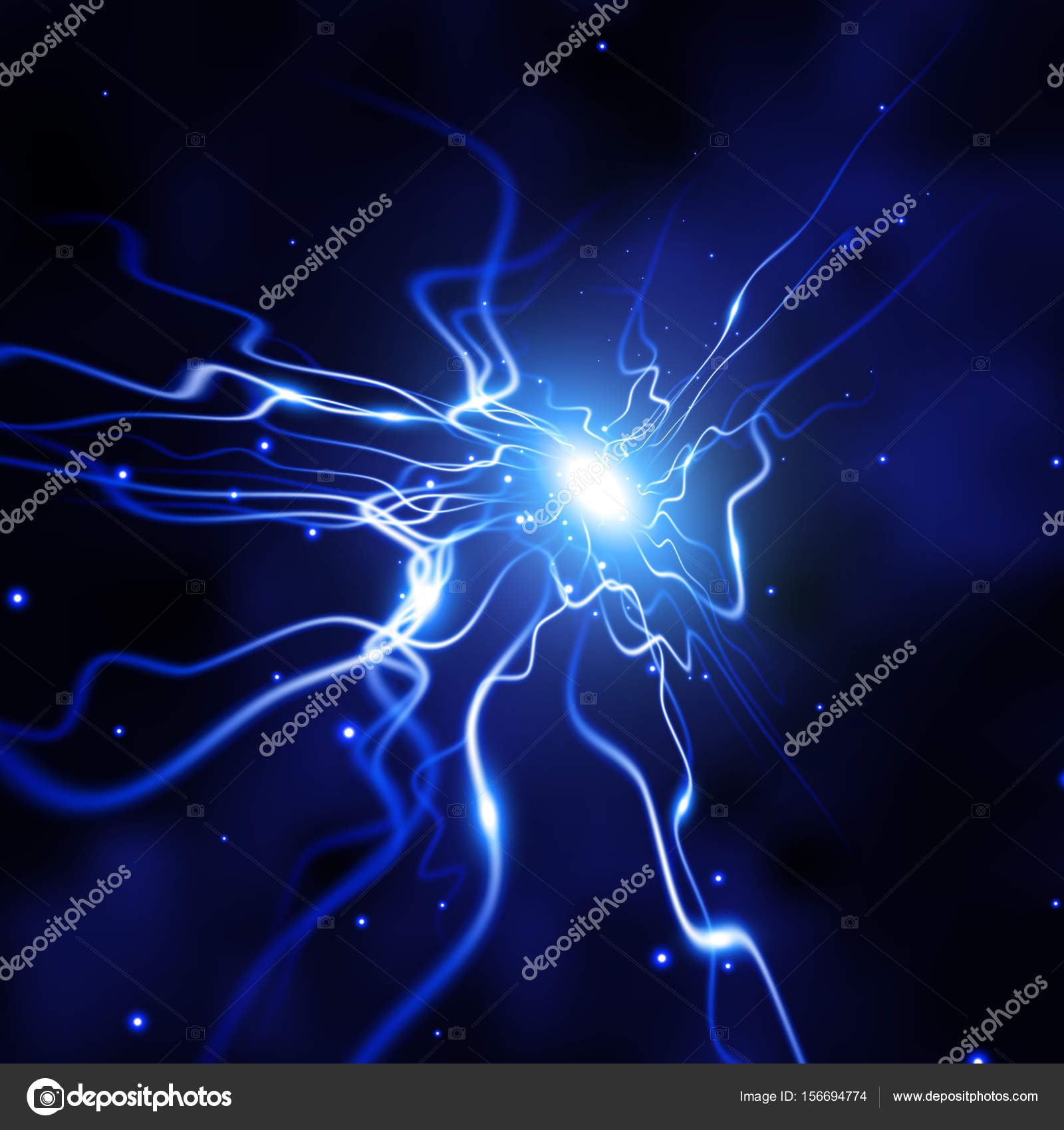 Electric lightning bolt. Energy effect illustration — Stock Vector © Mr