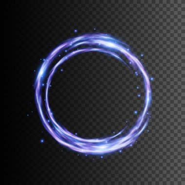 Sihirli girdap ışığı efekti. Şeffaf vektör çizim