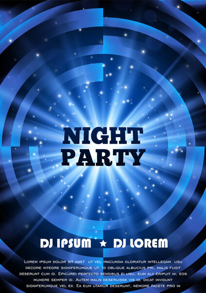 Блу-клубный флаер. Шаблон векторного плаката
