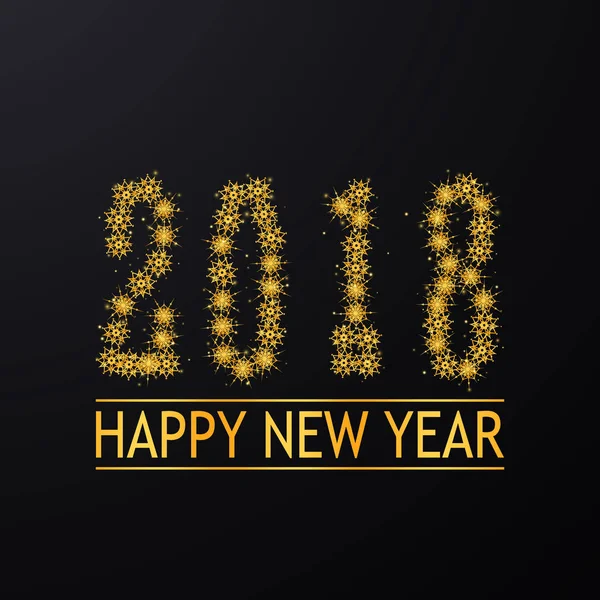 2018 yeni yılınız kutlu olsun afiş. Altın numaraları. Vektör arka plan.