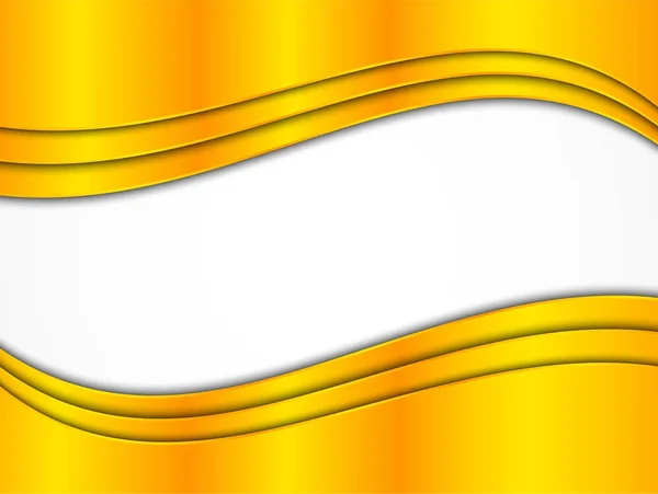 Fondo abstracto con ondas doradas. Ilustración vectorial — Vector de stock