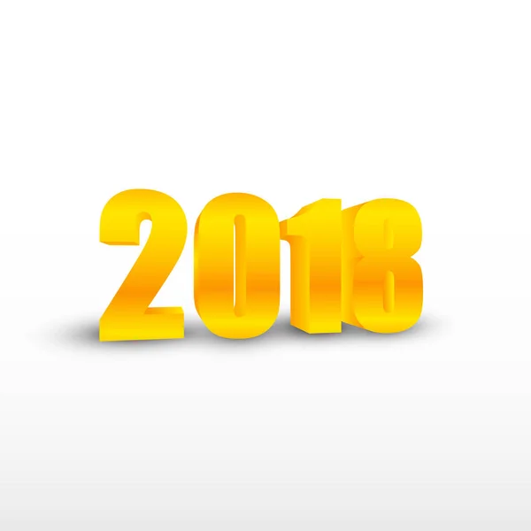 Nowy Rok 2018. Ilustracja wektorowa wakacje z złote numery 3d 2018 — Wektor stockowy