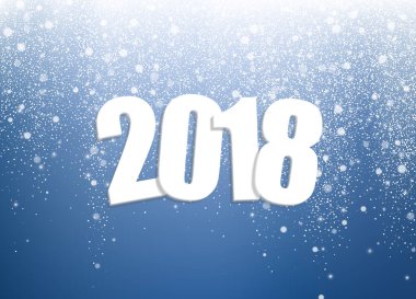 Yeni yıl 2018 kartı. Vektör arka plan