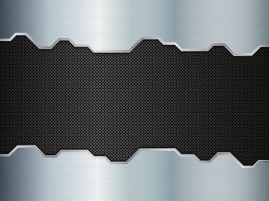Gümüş ve siyah metal arka plan. Soyut vektör çizim