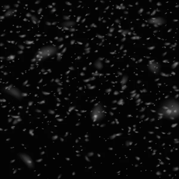黒の背景に雪のテクスチャ。ベクトル図 — ストックベクタ
