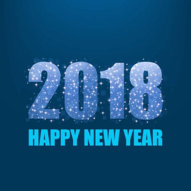 Yeni yıl 2018 kartı. Vektör arka plan