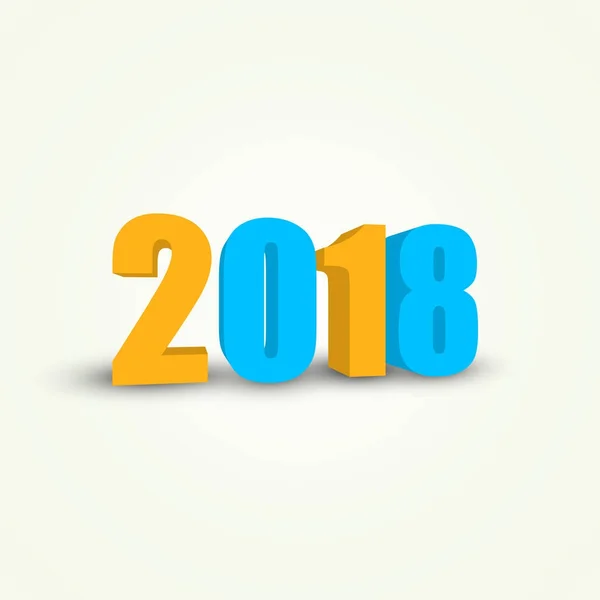 Nowy Rok 2018. Ilustracja wektorowa wakacje z 2018 numery 3d — Wektor stockowy
