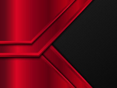 Metal arka plan siyah ve kırmızı. Soyut vektör çizim
