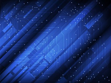 Soyut mavi teknoloji kavramı arka plan. Vektör çizim