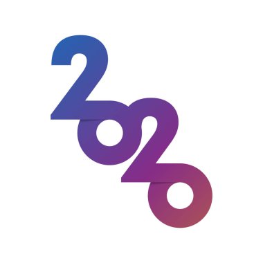 Mutlu yıllar 2020 vektör şablonu tasarımı. Soyut arkaplan