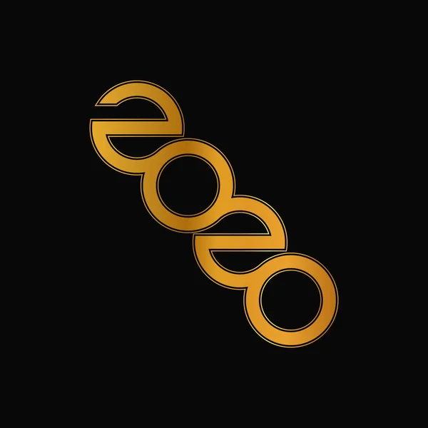 Νέο Έτος 2020 λογότυπο σχεδιασμός κειμένου. Εικονογράφηση διανύσματος — Διανυσματικό Αρχείο