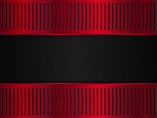 Rode en zwarte metalen achtergrond. Abstract vectorillustratie — Stockvector