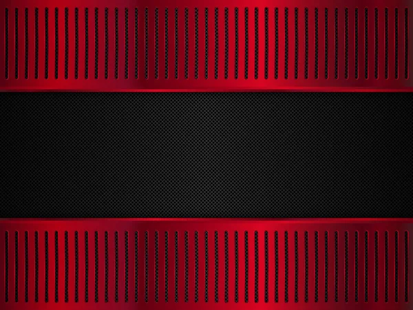 Fondo de metal rojo y negro. Ilustración abstracta del vector — Vector de stock