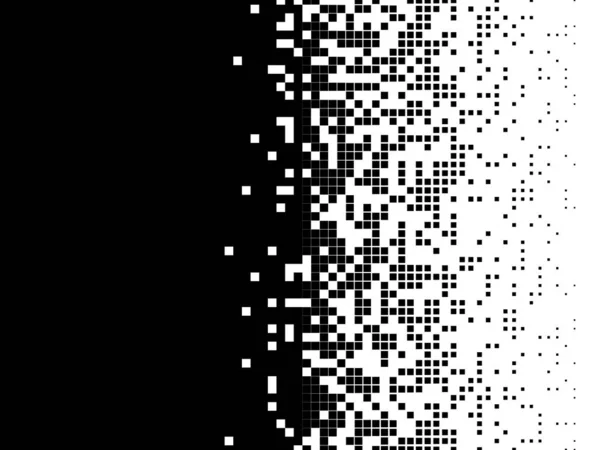 Pixel mozaïek achtergrond. Zwart-wit geometrische achtergrond. Vectorsjabloon — Stockvector
