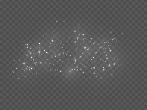 Effet lumineux transparent avec étoiles, scintillements, poussière d'étoiles. Illustration vectorielle . — Image vectorielle