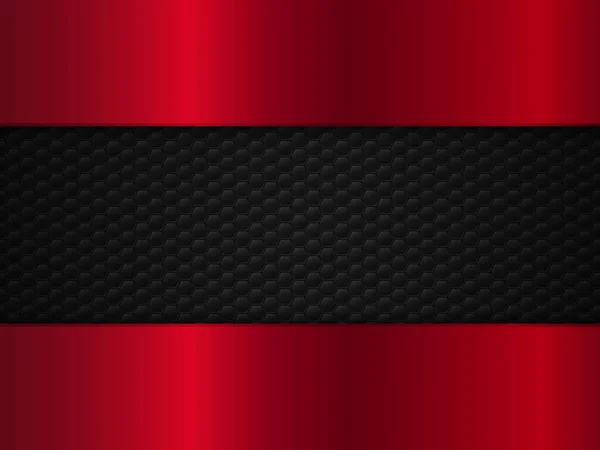 Fondo Abstracto Metal Rojo Negro Con Hexágonos Ilustración Vectorial Eps10 — Vector de stock