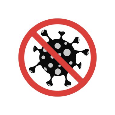 Covid-19 işaretini durdur. Corona virüsü sembolü. Vektör illüstrasyonu EPS10