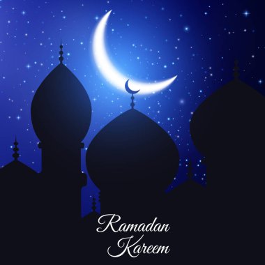 Ramazan Kareem tebrik kartı. Vektör illüstrasyonu EPS10