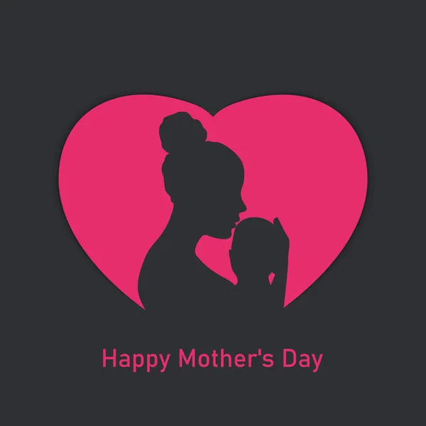 Mother Her Child Silhouette Happy Mothers Day Vector Illustration Eps10 — Stock Vector