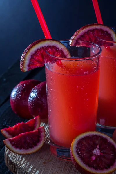 Suco de laranja de sangue caseiro — Fotografia de Stock