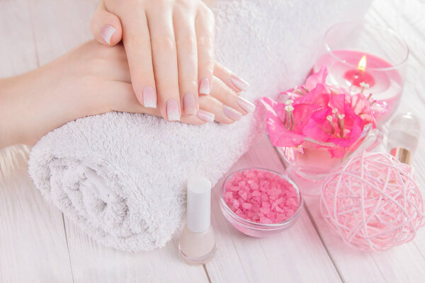 Woman's french ombre manicure