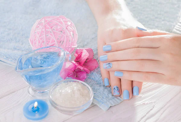 Beautiful blue manicure