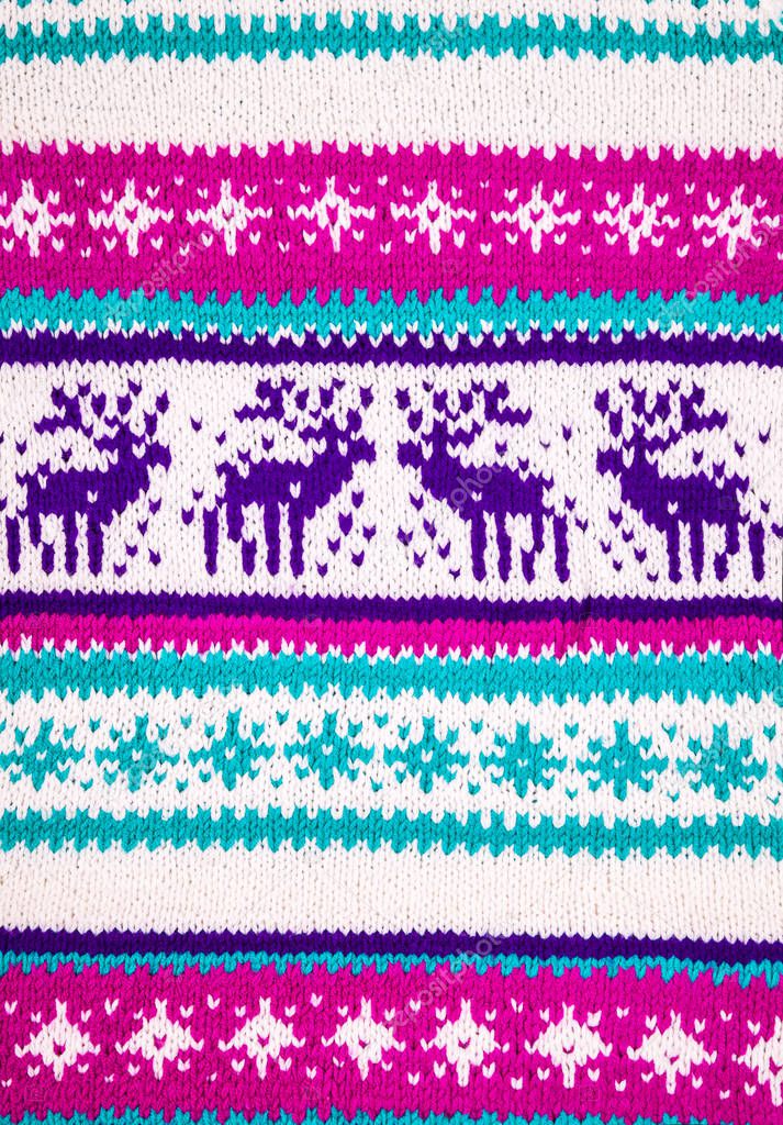 Ornament of a winter sweater with deer