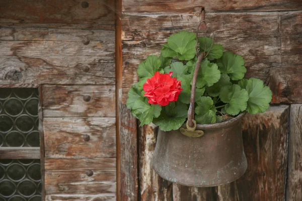 Bloem decoratie op een boerderij Goms — Stockfoto