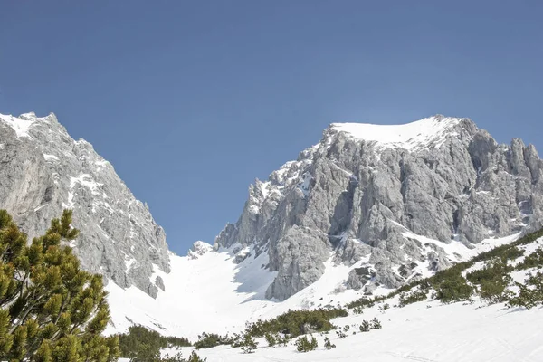 Recorrido de esquí por la piedra verde —  Fotos de Stock