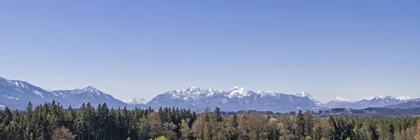 Panoramautsikt från foten av Alperna — Stockfoto