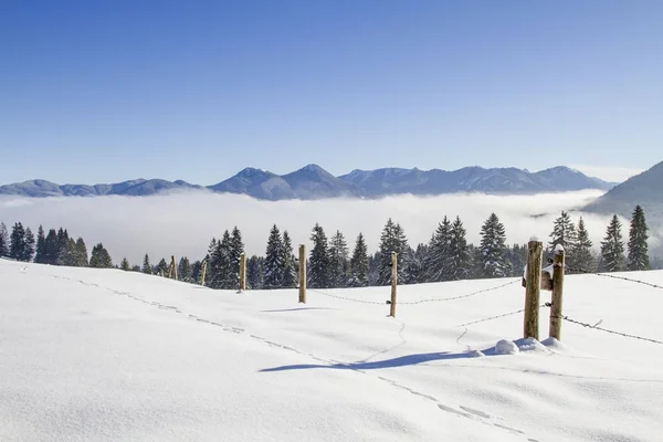 Winter idyll in the Isarwinkel near Bad T��lz — Stock Photo, Image