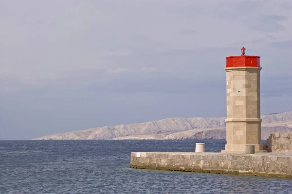 Lighthouses Guard Harbor Entrance Senj Croatian Coast — Stock Photo, Image