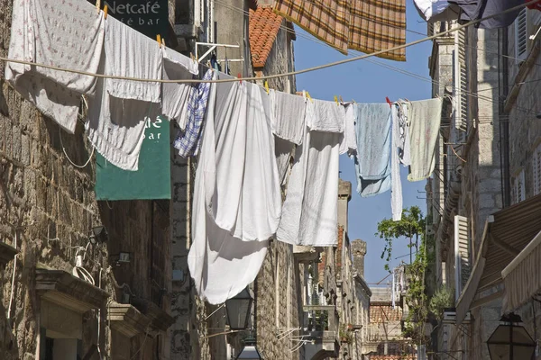 Laundry Day Order Impressions Street Detail Dubrovnik — Stock Photo, Image