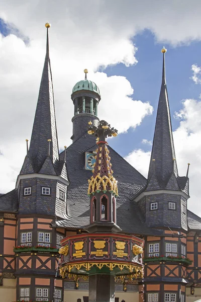 Városháza, wernigerode térképén — Stock Fotó