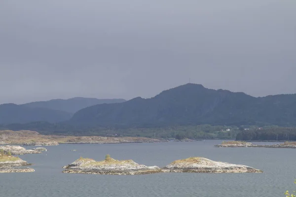 Landschap Aan Atlantische Weg Die Langs Noorse Westkust Loopt Een — Stockfoto