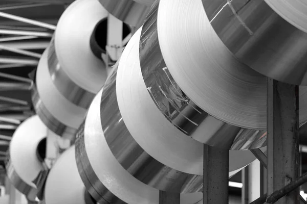 Stacked aluminum coils 2 — Stock Photo, Image