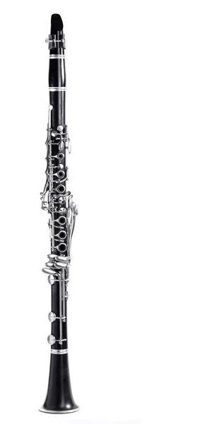 Beyaz zemin üzerine klarnet — Stok fotoğraf