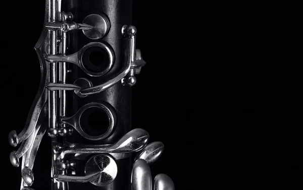 Teclas de clarinete em preto — Fotografia de Stock