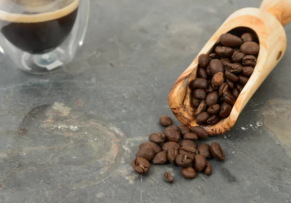 Espresso avec cuillère — Photo