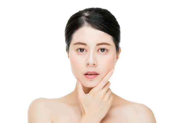 Sexy beauté asiatique femme toucher son menton visage caméra — Photo