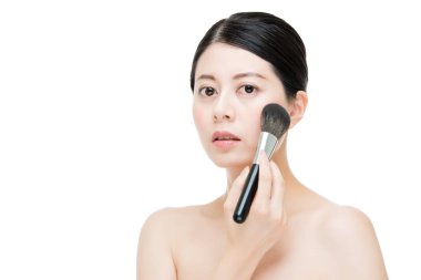 f fırçaladı genç güzel Asya model makyaj Vakfı